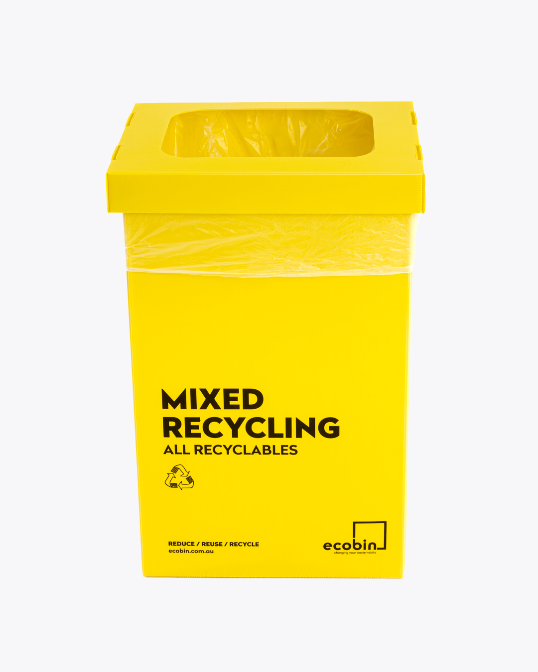 Mixed Recycling Bin 60L Yellow
