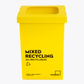 Mixed Recycling Bin 60L Yellow